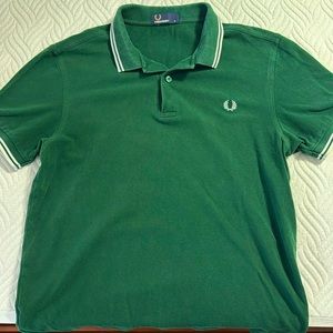 Fred Perry Green Tipped Polo - Medium